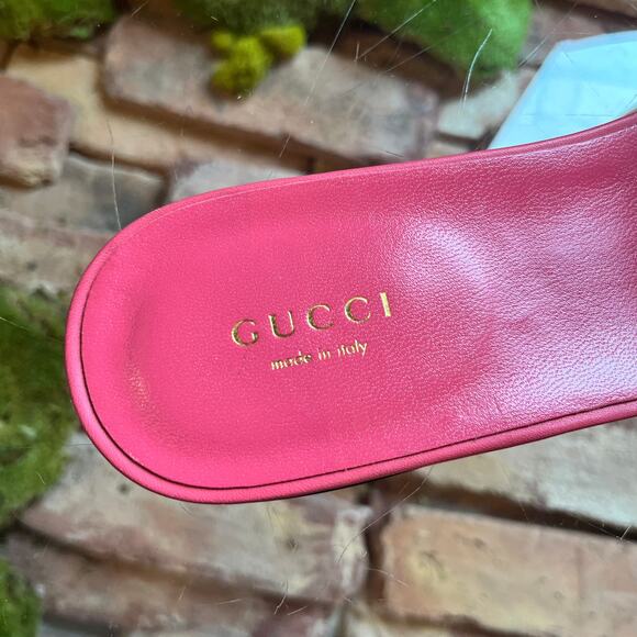 GUCCI Blondie Pink Cosmos Softy Calfskin Sandals  SZ 39.5 (9.5 US) - Picture 7 of 9